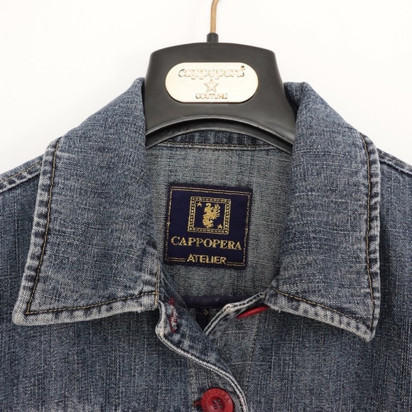 Jeans jacket size S Cappopera Italy designer’s 100% cotton denim - Picture 7 of 10